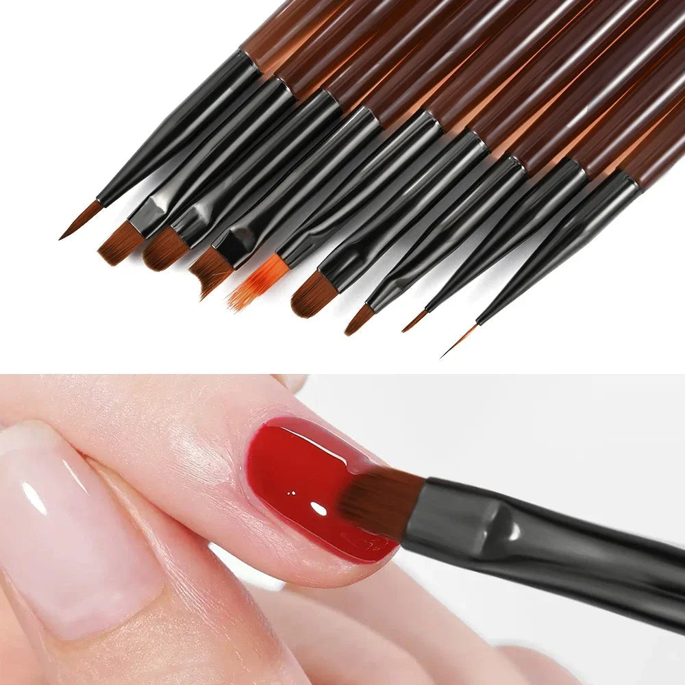 9PCS UV Gel Nail Brush Set for DIY Nail Art