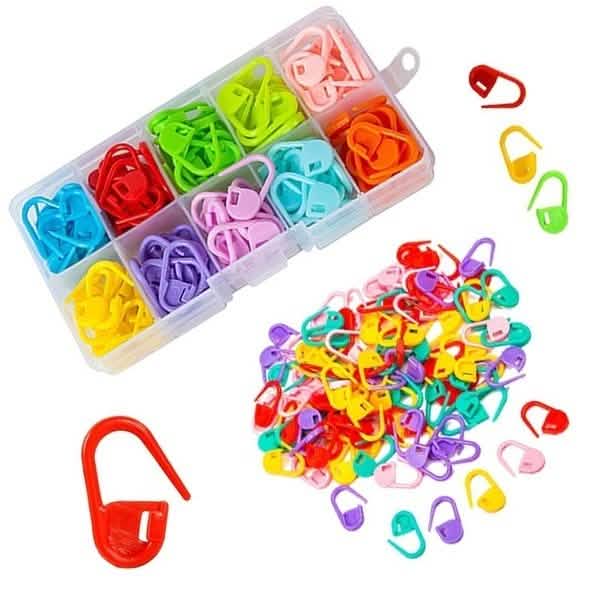 120 Pack Colorful Stitch Markers Locking Crochet Knitting Tools
