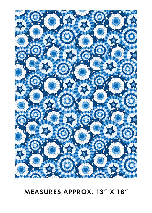 Blue Banner Celebration Cotton Wideback Fabric Per Yard