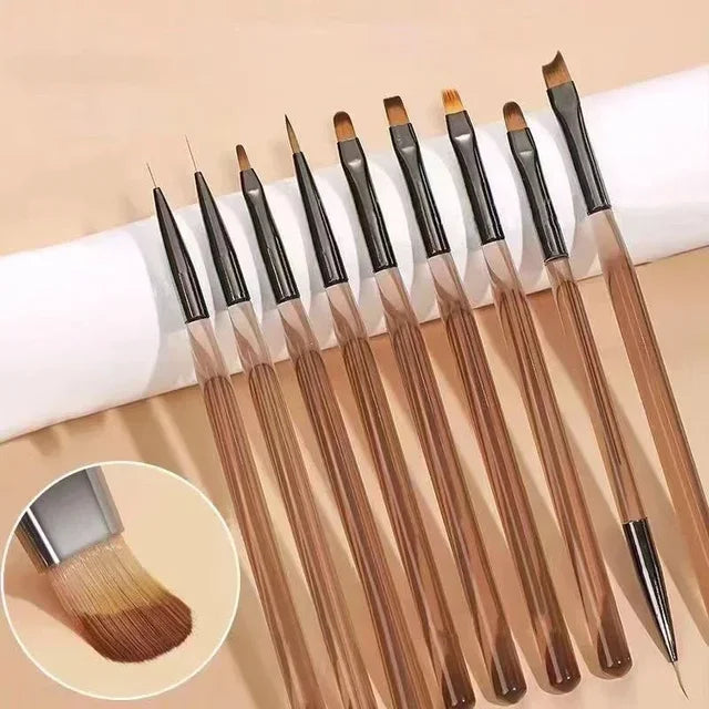 9PCS UV Gel Nail Brush Set for DIY Nail Art