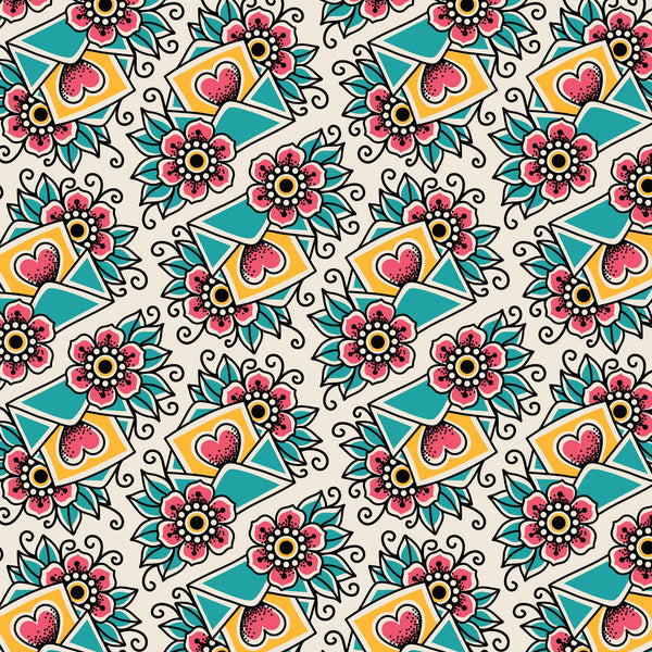 Love Blooms Love Ink 3380 Cotton 44”/45” Fabric Per Yard