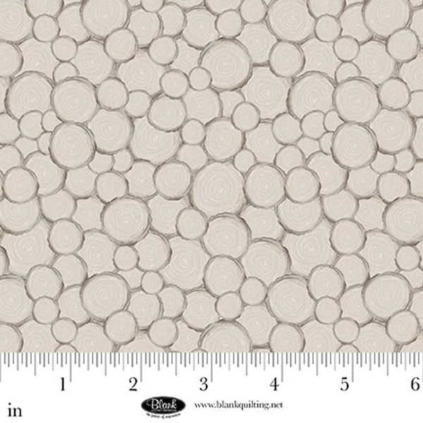 Med. Gray Tree Trunk Geo Petals & Pewter Cotton 44"/45" Fabric Per Yard