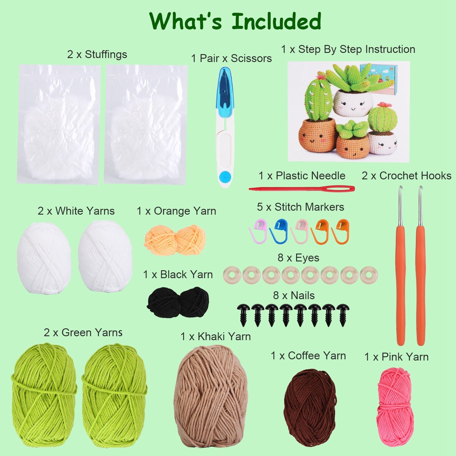 Succulents Crochet Kit