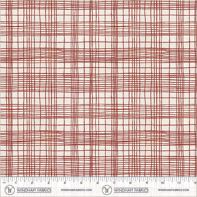 String Theory Plaid Pomegranate Cotton 43”/44” Fabric Per Yard