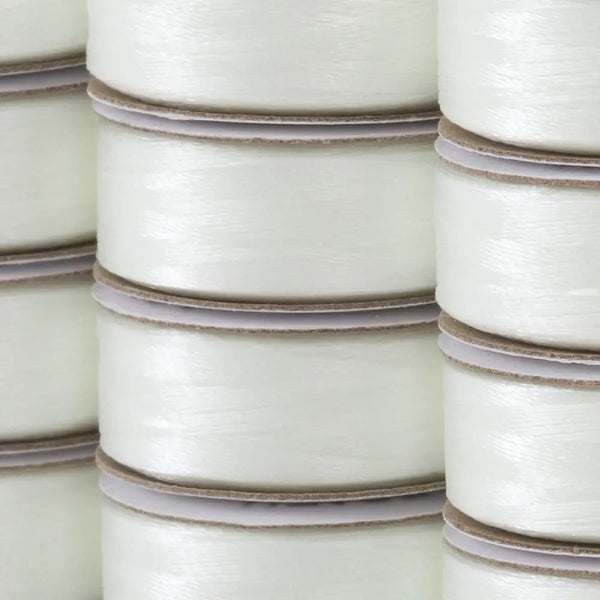 Super Bobs Poly #624 Natural Whilte (M-Style) 12 pack pre-wound bobbins