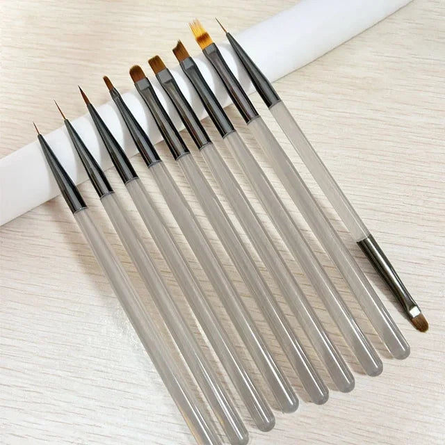 9PCS UV Gel Nail Brush Set for DIY Nail Art