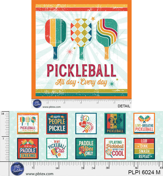 All Day Everyday Peace, Love, Pickleball Cotton Panel
