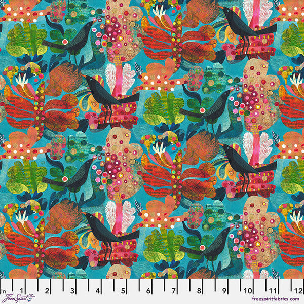 Aloe Teal Colori Cotton 44"/45" Fabric Per Yard