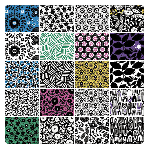 Black, White and Bloom 10x10 Pack Square Pre-Cuts