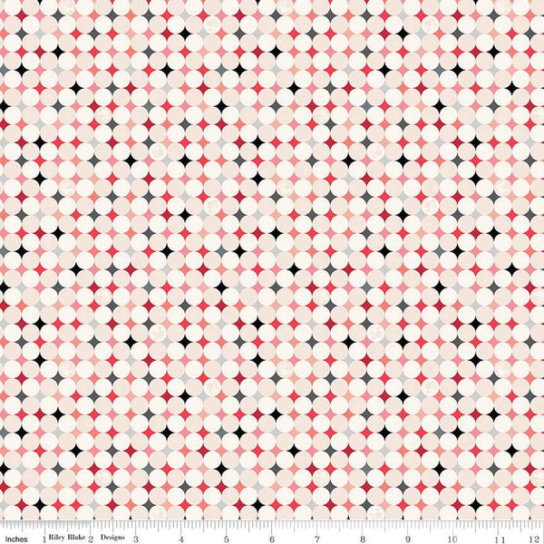 Barbie Vintage Sparkle Dots Blush Cotton 43"/44" Fabric Per Yard