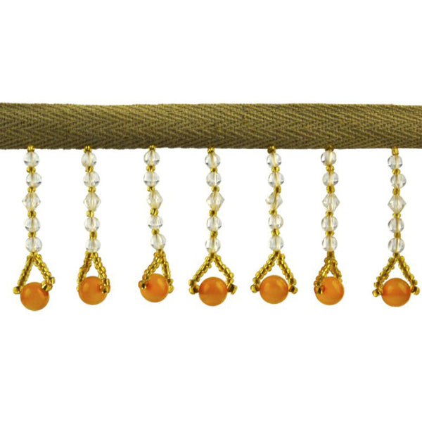 Beaded Fringe - 2" width (10 Yard Roll) - BB-932-90 Amber
