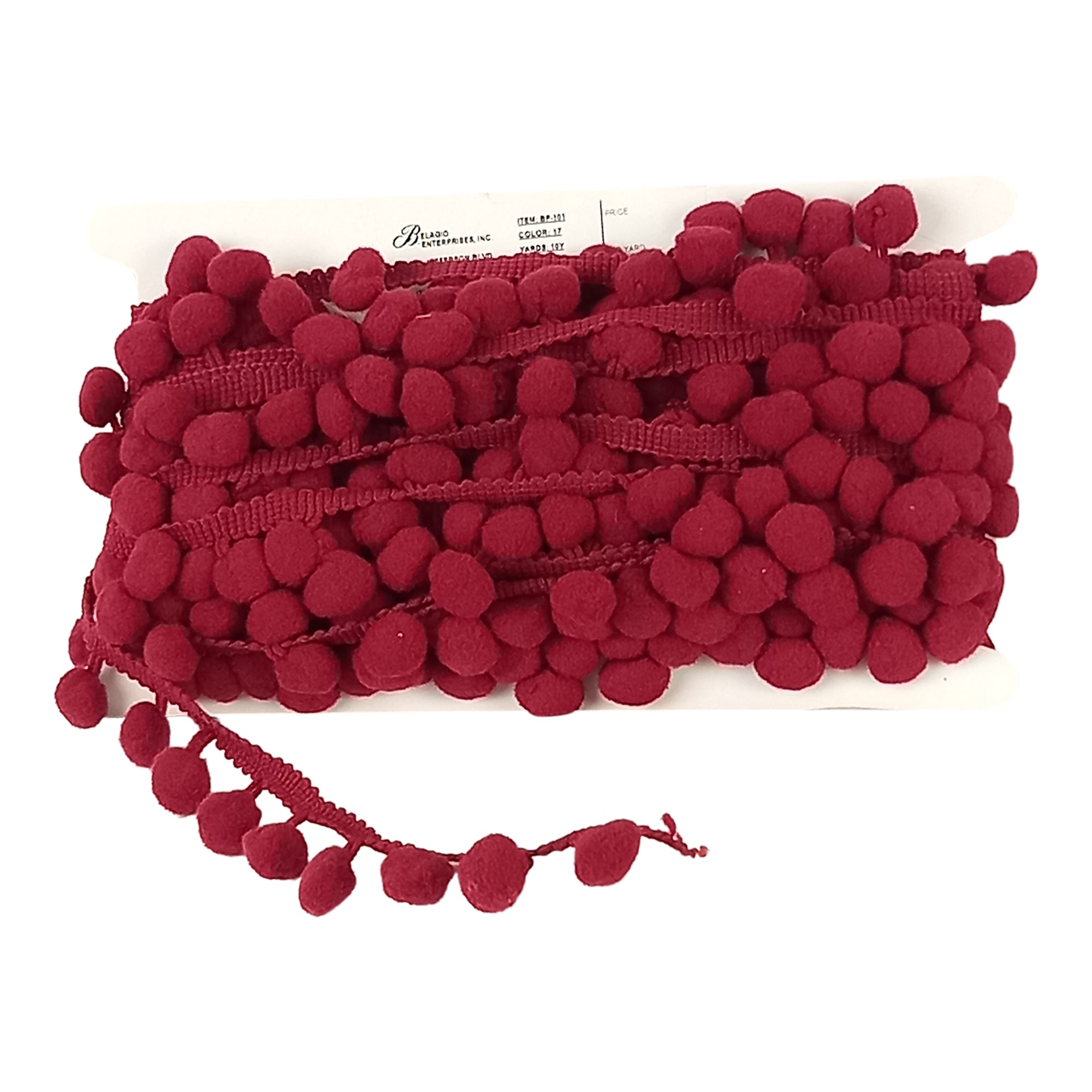Belagio 1/2" Rainbow Collection Pompom Trim, x 10 yards, 21 colors