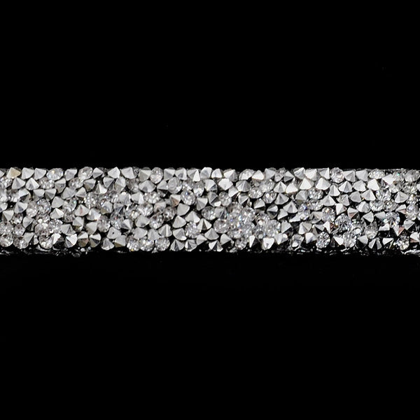 Belagio Enterprises - 1/2" Width Iron-On Rhinestone Trim (10 Yard Roll) - BRSY-31 Silver