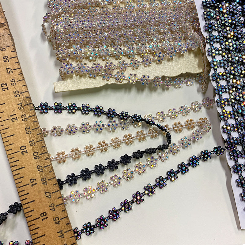 Belagio Enterprises - 1/2" Width Rhinestone Trim  (10 Yard Roll) - BR-451-02 Black