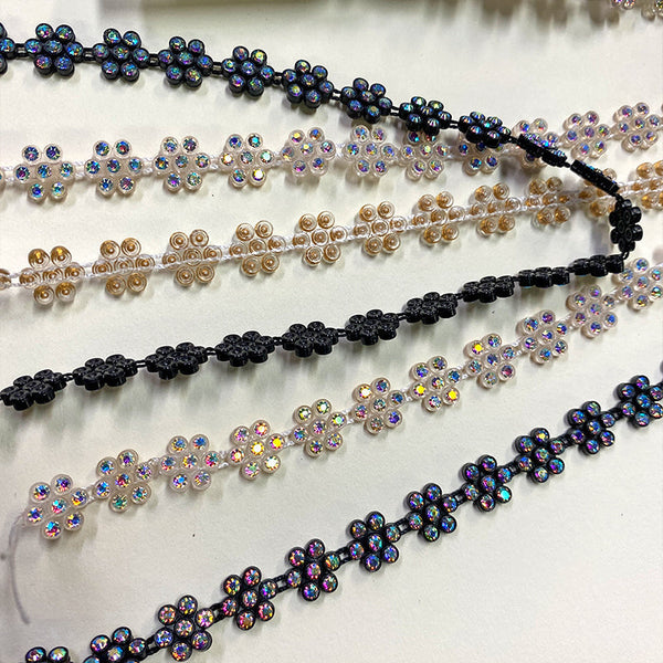 Belagio Enterprises - 1/2" Width Rhinestone Trim  (10 Yard Roll) - BR-451-02 Black