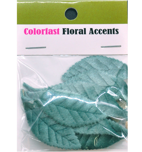 Belagio Enterprises - 12pcs Velvet Leaf Appliques - 1 3/4" x 2" (6 Cards Per Order) - BPPL-A1-05 Blue