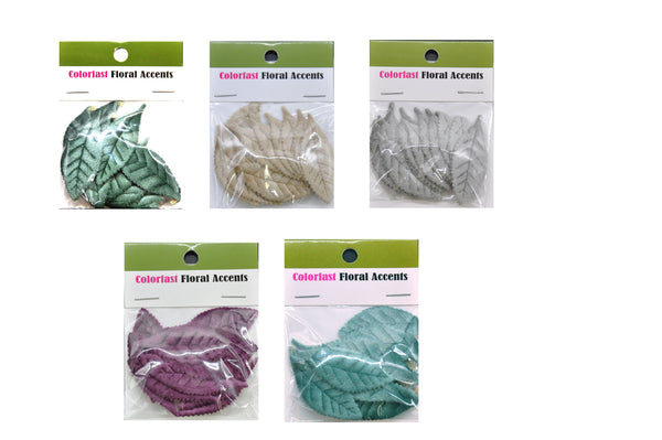 Belagio Enterprises - 12pcs Velvet Leaf Appliques - 1 3/4" x 2" (6 Cards Per Order) - BPPL-A1-23 Green