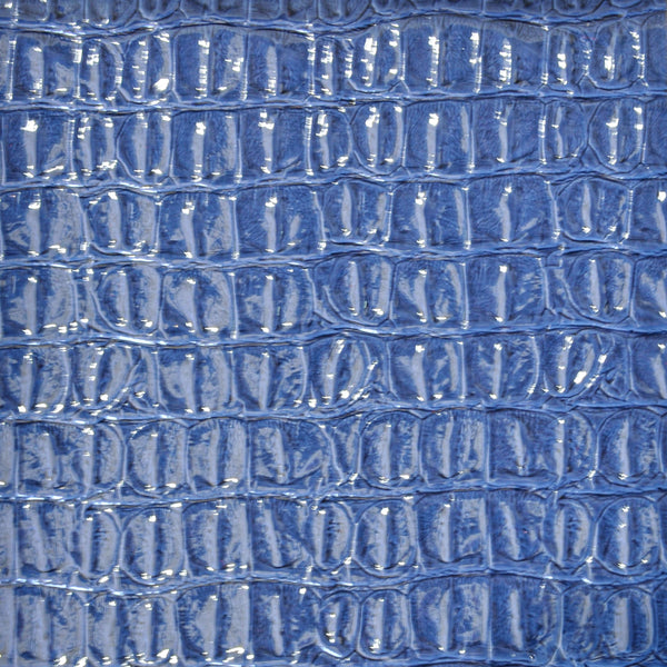 Belagio Enterprises - 17" X 36" Faux Crocodile Vinyl Fabric | BCV-05 Navy Blue