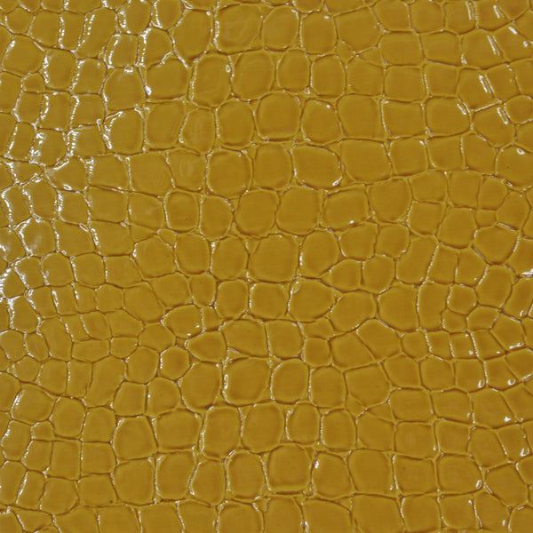 Belagio Enterprises - 17" X 36" Faux Crocodile Vinyl Fabric | BCV-29 Mustard Yellow