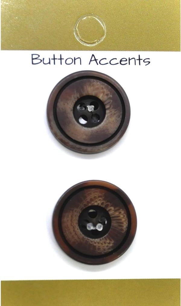 Belagio Enterprises - 2pcs Colorfast Resin Buttons (6 Cards Per Order) | BPP-B2 Brown