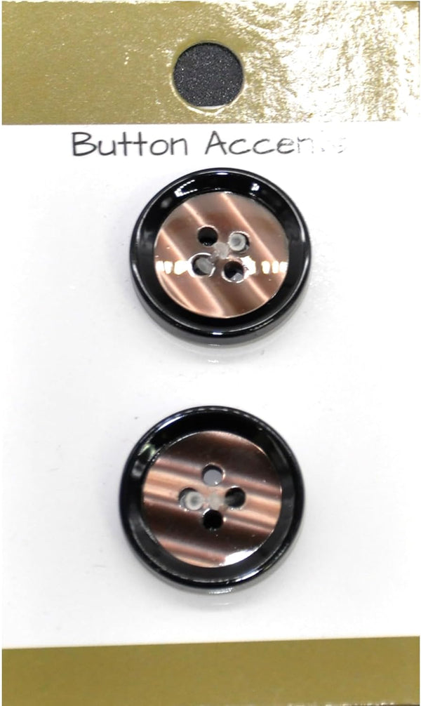 Belagio Enterprises - 2pcs Colorfast Resin Buttons (6 Cards Per Order) | BPP-B4 Brown