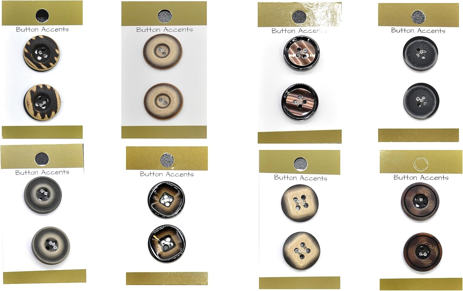 Belagio Enterprises - 2pcs Colorfast Resin Buttons (6 Cards Per Order) | BPP-B8 Brown