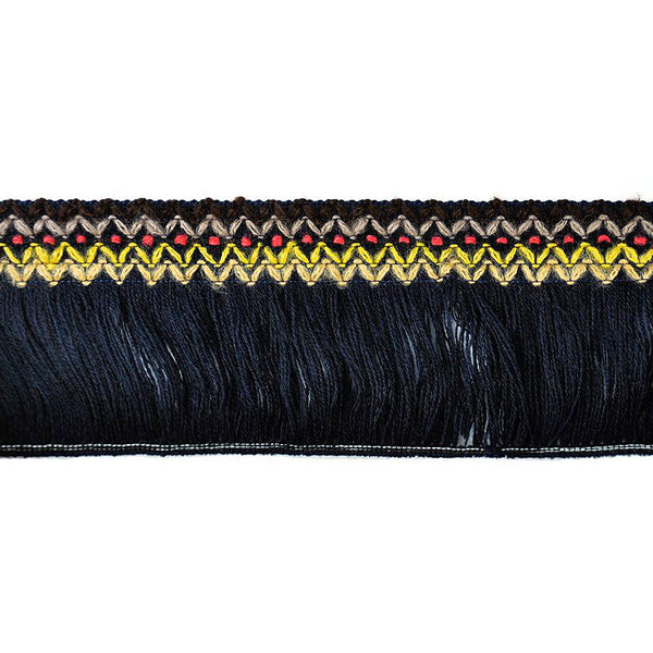Belagio Enterprises - 4" length MOHAIR BRUSH FRINGE (25 Yard Roll) - BF-1359-05 Navy Blue