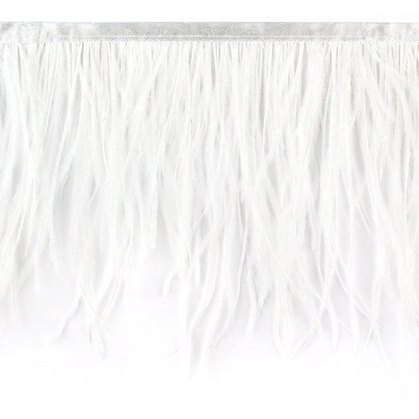 Belagio Enterprises - 6-inch Ostrich Feather Trim (11 Yard Bolt) - B-1139-27 White