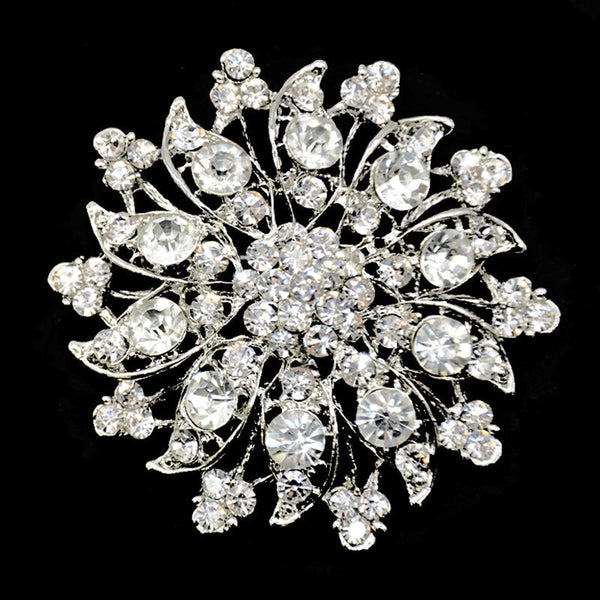 Belagio Enterprises -  Rhinestone Brooch - 2 1/2" W x 2 1/2" L - BW-149