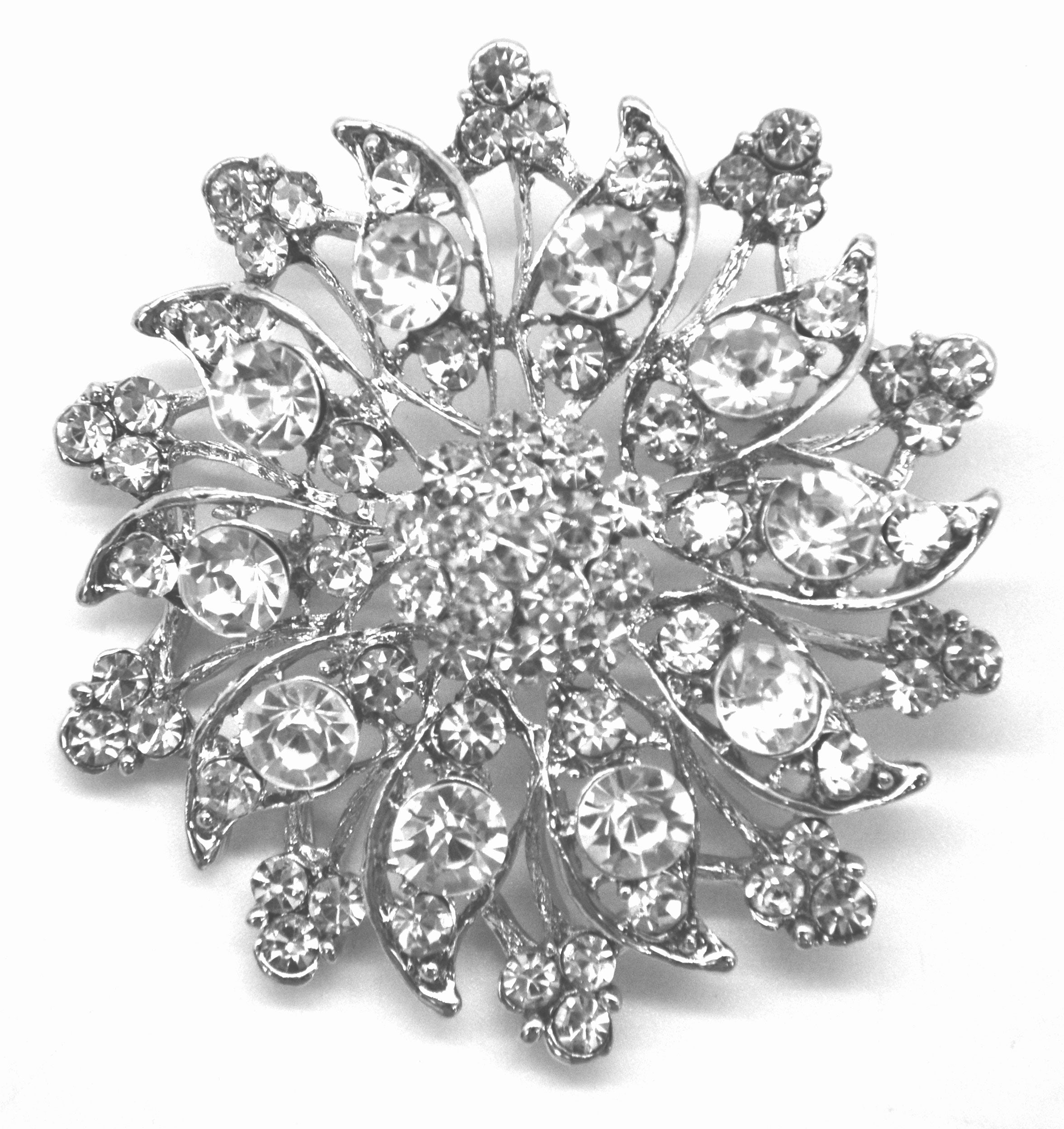 Belagio Enterprises -  Rhinestone Brooch - 2 1/2" W x 2 1/2" L - BW-149