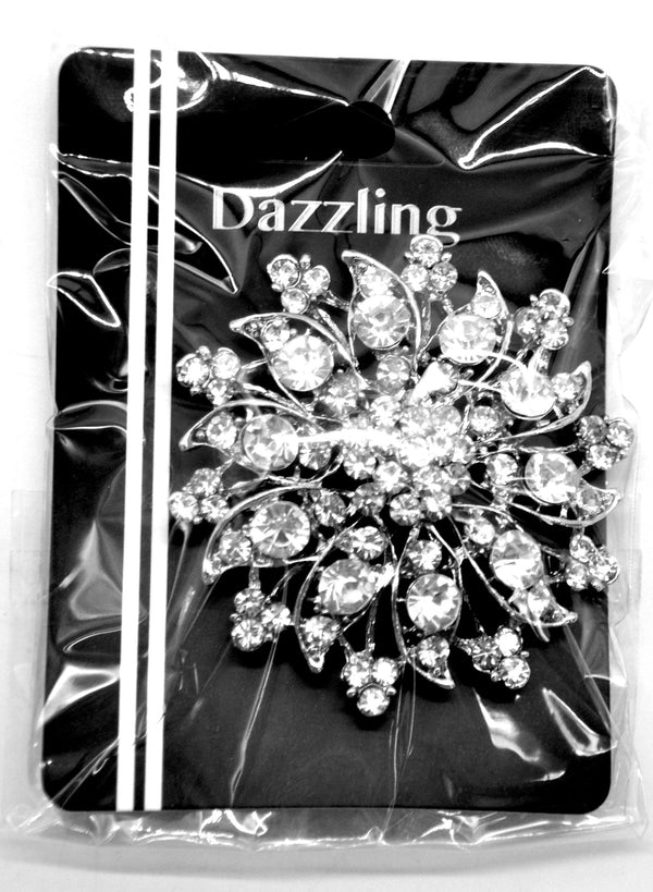 Belagio Enterprises -  Rhinestone Brooch - 2 1/2" W x 2 1/2" L - BW-149
