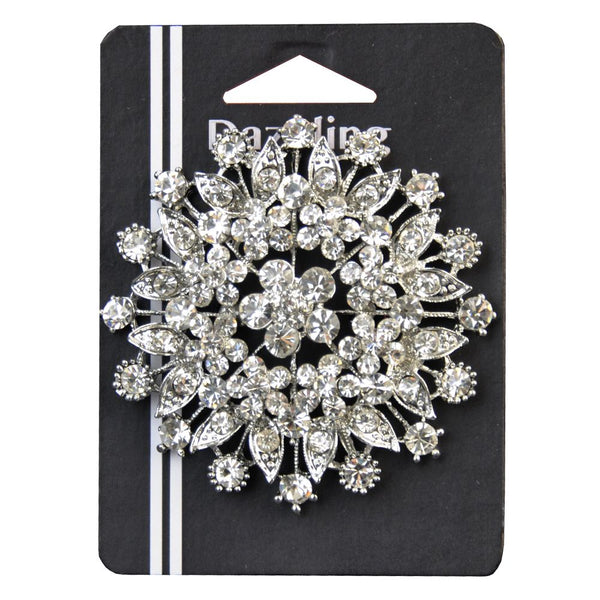 Belagio Enterprises -  Rhinestone Brooch - 3" W x 3" L - BW-143