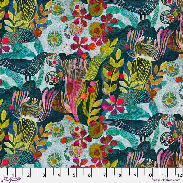 Blossoms Pink Colori Cotton 44"/45" Fabric Per Yard