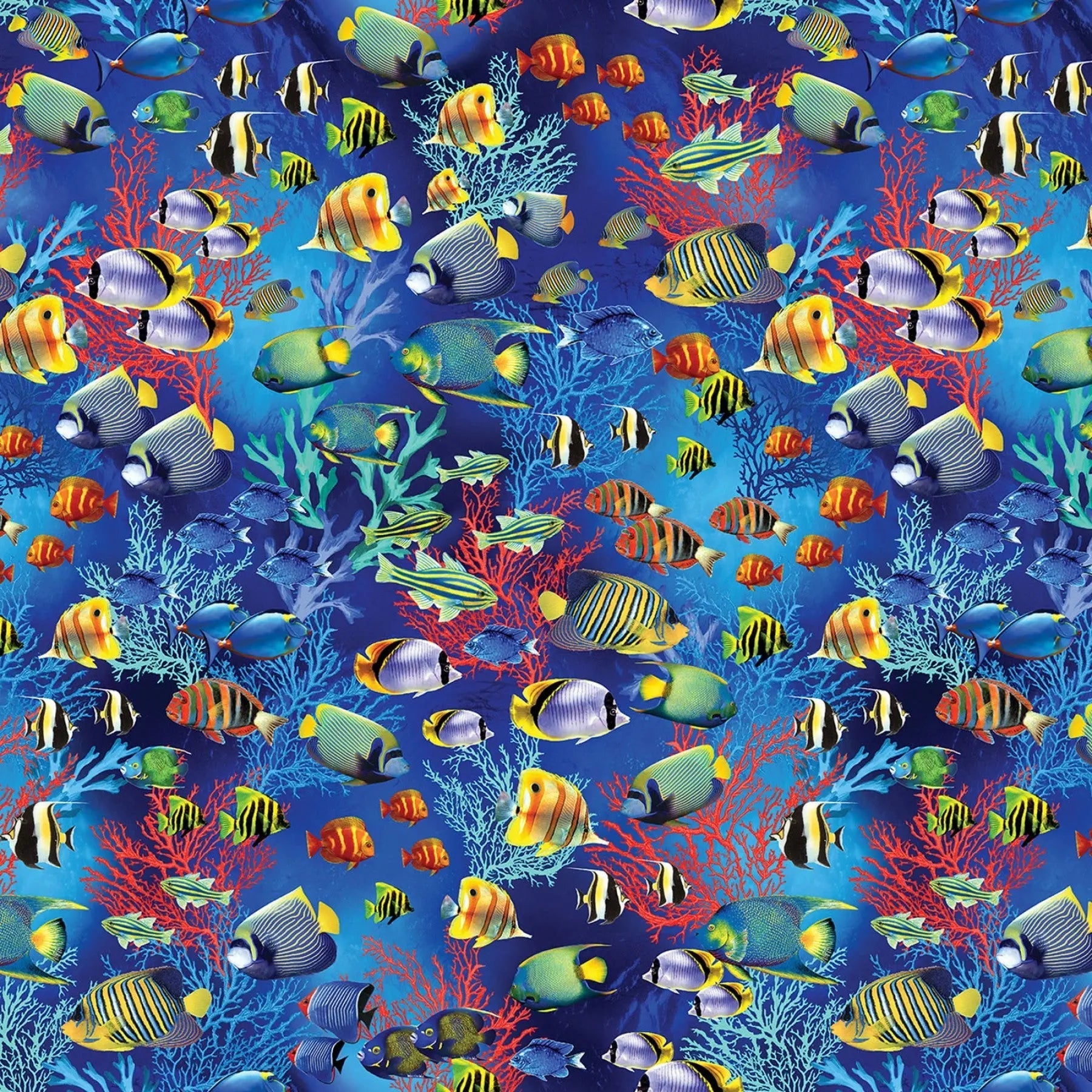 Blue Jewel of the Sea Cotton Wideback Fabric per yard