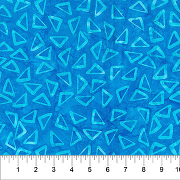 Blue Scattered Triangle Celebration Cotton 44”/45” Fabric Per Yard