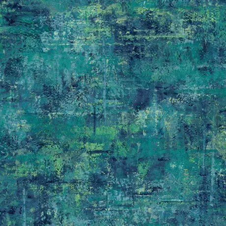Blue Teal Mottled Blender Wideback Cotton Fabric per yard