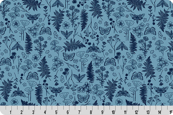 Blue Whispering Blooms Faegrove Quilting Cuddle Fabric Per Yard
