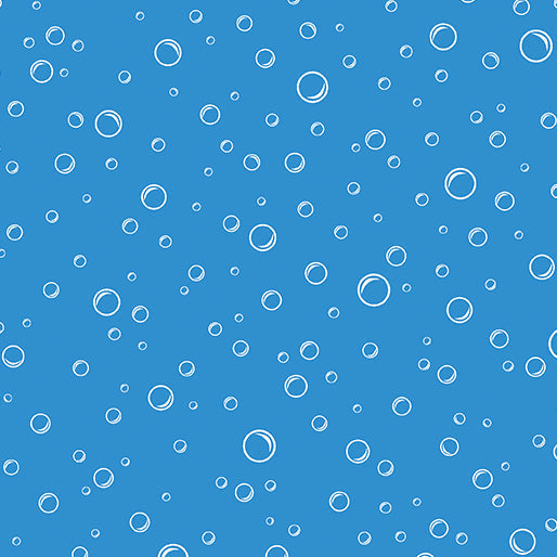 Bubbly Medium Blue Cotton 44"/45" Fabric Per Yard