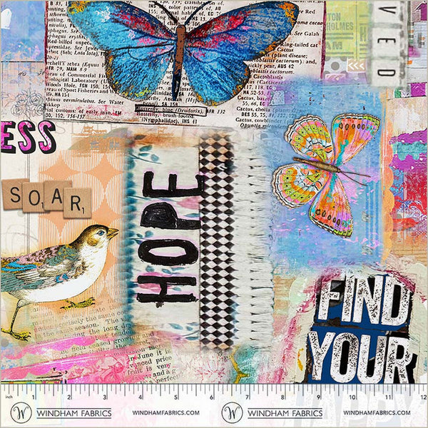 Canvas & Co. Multi Find Your Happy  Cotton 44"/45" Fabric Per Yard