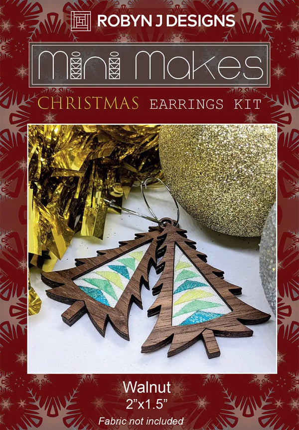 Christmas Tree Earring Walnut