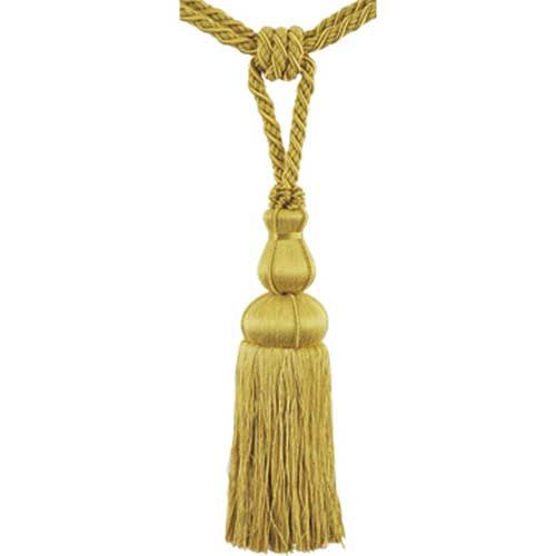 Colors Collection - 10" Length SINGLE TASSEL TIEBACK - BT-6008-10 Gold