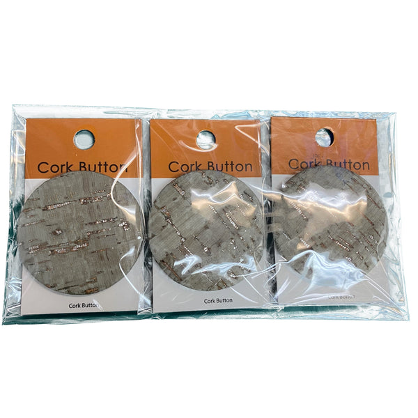 Cork Button (Green) - 2 Inch Large - BCB-98-36L (1pc x 3 Cards Per Order)