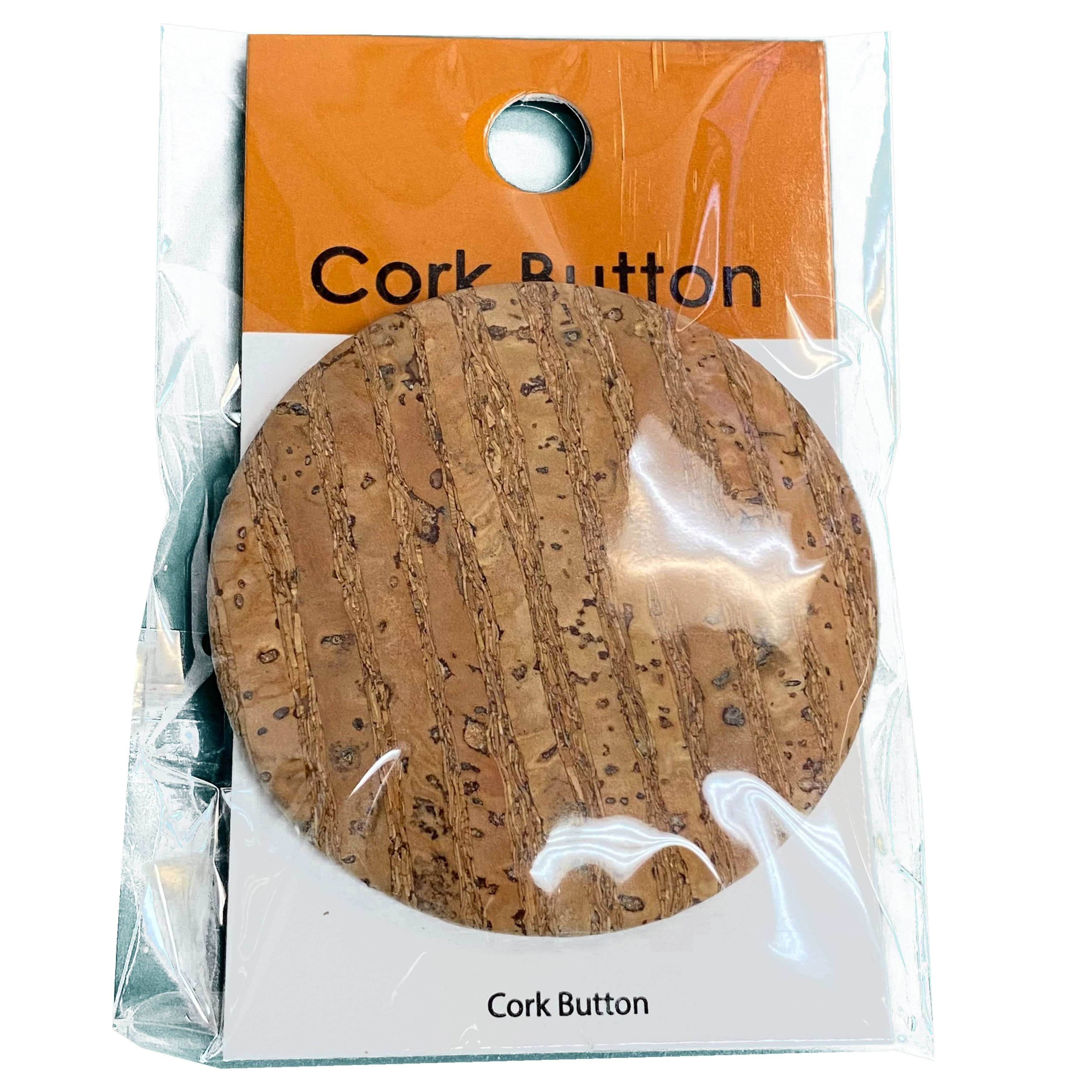 Cork Buttons (Natural 94) - 2 Inch Large - BCB-94L (1pc x 3 Cards Per Order)