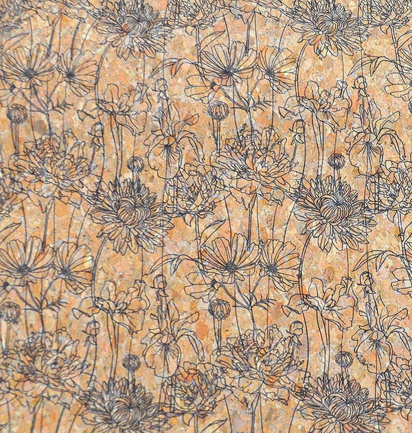 Cork Fabric - Style 1017 Floral Sketch