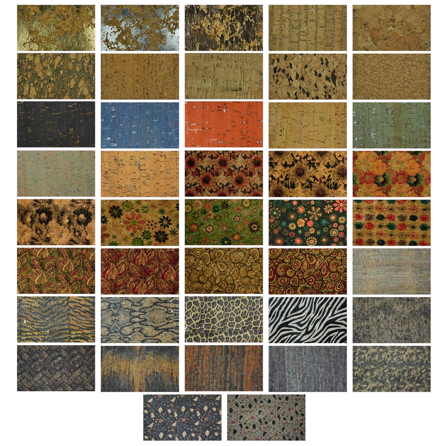 Cork Fabric - Style 1017 Floral Sketch