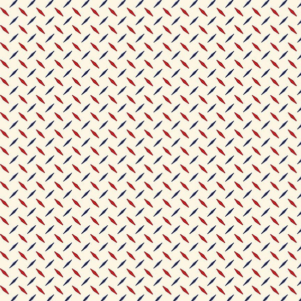 Cream Diamond Geo Path to Freedom Cotton 44"/45" Fabric Per Yard