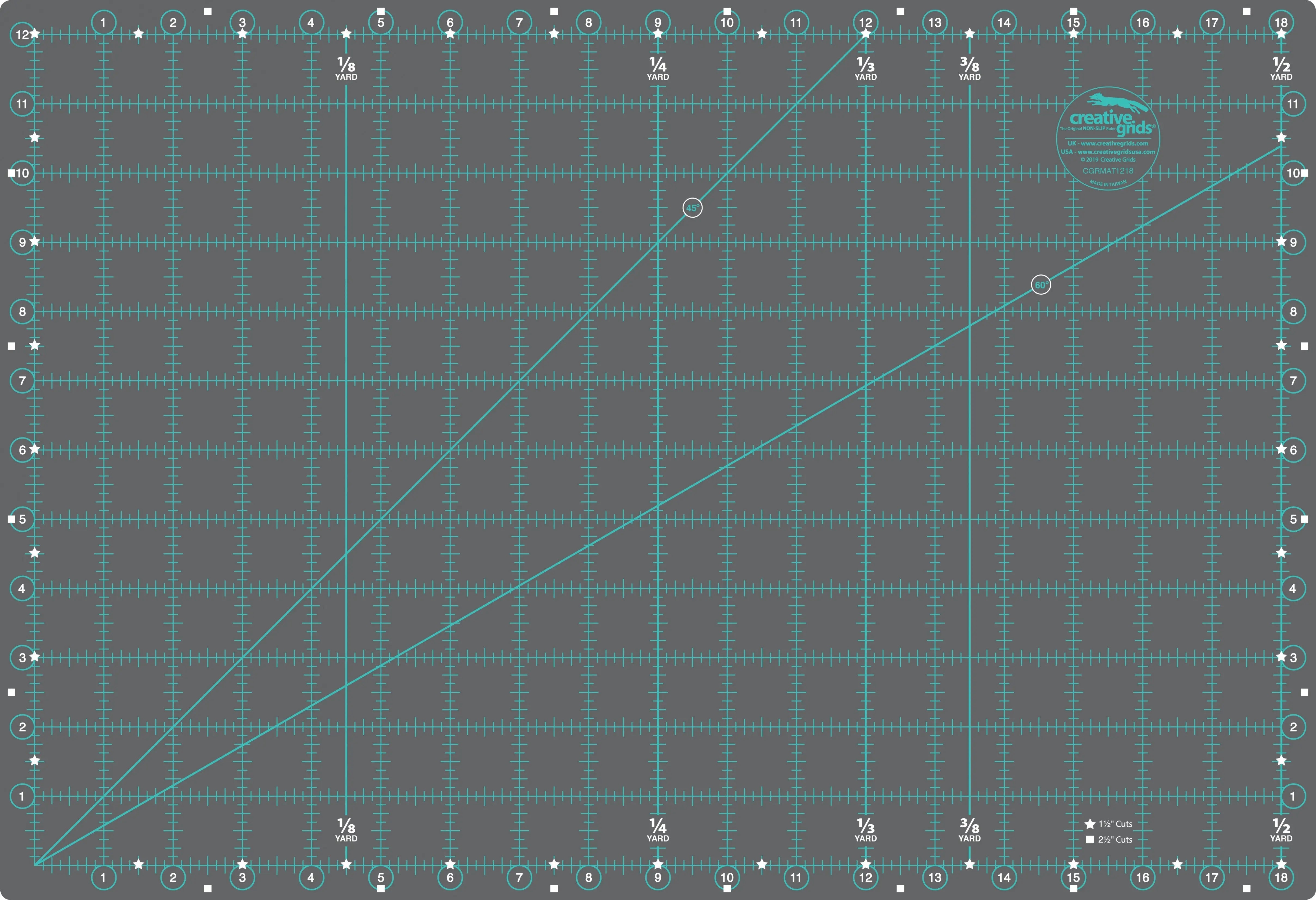 Creative Grids Self-Healing Double Sided Rotary Cutting Mat 12in x 18in