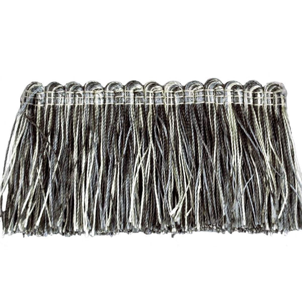 Elegance Collection - 2" Brush Fringe (25 Yard Roll) - BF-1480-49/11 Grey and White