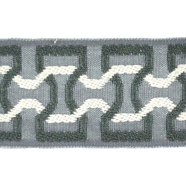 Elegance Collection - 2" width Braid (25 Yard Roll) - BR-7090-49/11 Grey and Gunmetal