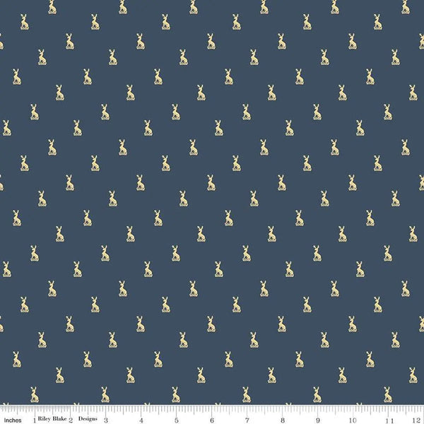 Emma Austen Family Crest Navy 43"/44" Fabric Per Yard